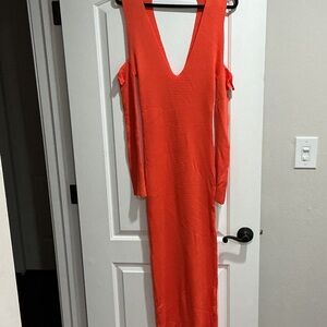 Vibrant Orange Long Sleeve Dress